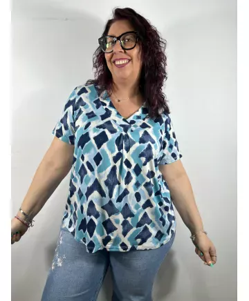Camiseta azul - Tienda Tallas Grandes Mujer