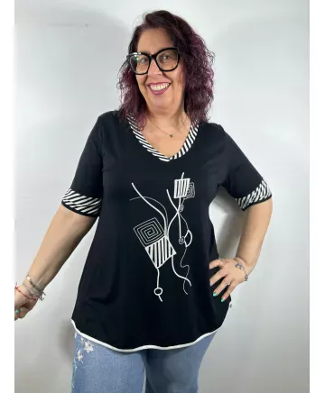 Camiseta bicolor - Tienda Tallas Grandes Mujer
