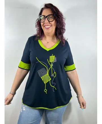 Camiseta bicolor - Tienda Tallas Grandes Mujer