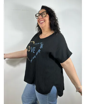 Camiseta love Gia - Tienda Tallas Grandes Mujer Camiseta love Gia - Tienda Tallas Grandes Mujer
