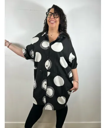 Camisa lunares Giovana - Tienda Tallas Grandes Mujer