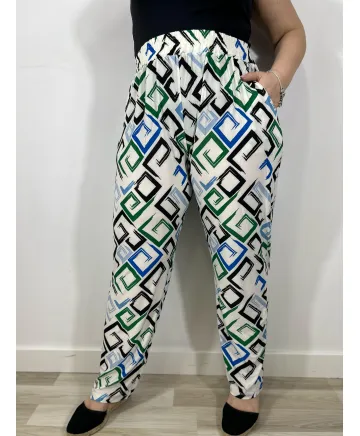 Pantalón geométrico Siriana - Pantalones Pantalón geométrico Siriana - Pantalones
