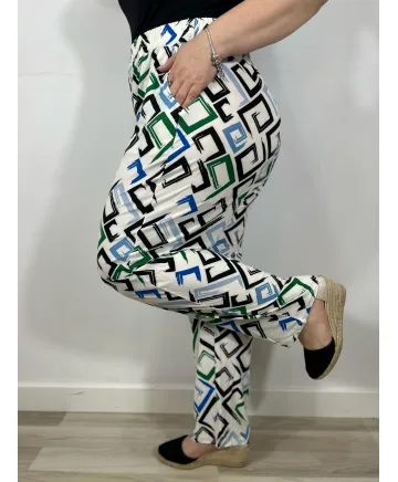 Pantalón geométrico Siriana - Pantalones Pantalón geométrico Siriana - Pantalones