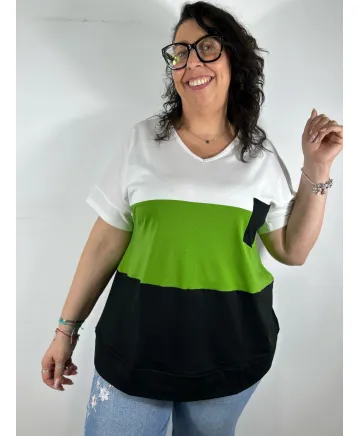 Camiseta verde Solveig - Tienda Tallas Grandes Mujer