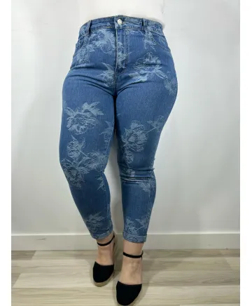 Pantalon floral Thora - Tienda Tallas Grandes Mujer