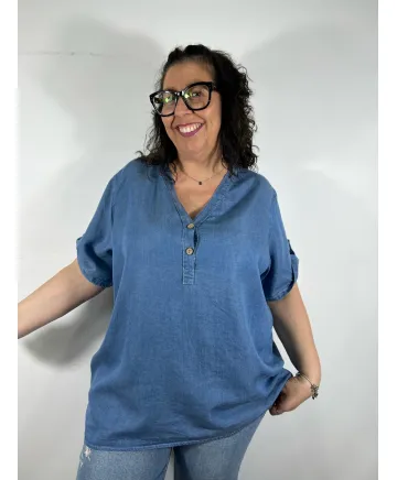 Blusa tejana Lynea - Tienda Tallas Grandes Mujer