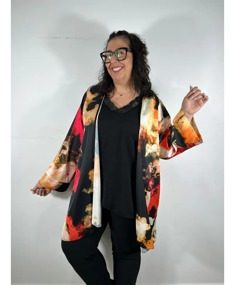 Kimono estampado Trinete - Tienda Tallas Grandes Mujer Kimono estampado Trinete - Tienda Tallas Grandes Mujer