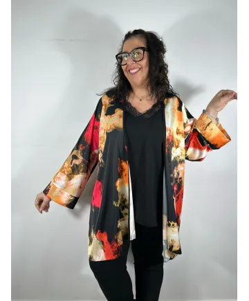 Kimono estampado Trinete - Tienda Tallas Grandes Mujer Kimono estampado Trinete - Tienda Tallas Grandes Mujer