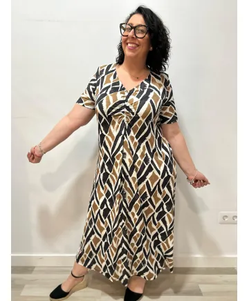 Vestido fruncido Ingemar - Tienda Tallas Grandes Mujer