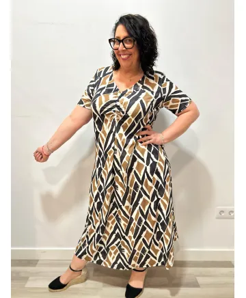 Vestido fruncido Ingemar - Tienda Tallas Grandes Mujer