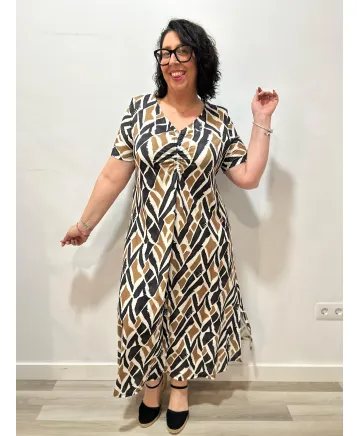 Vestido fruncido Ingemar - Tienda Tallas Grandes Mujer