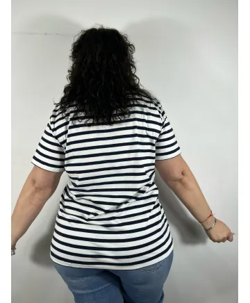 Camiseta rayas Frey - Tienda Tallas Grandes Mujer Camiseta rayas Frey - Tienda Tallas Grandes Mujer
