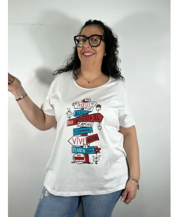 Camiseta mensaje Beki - Tienda Tallas Grandes Mujer