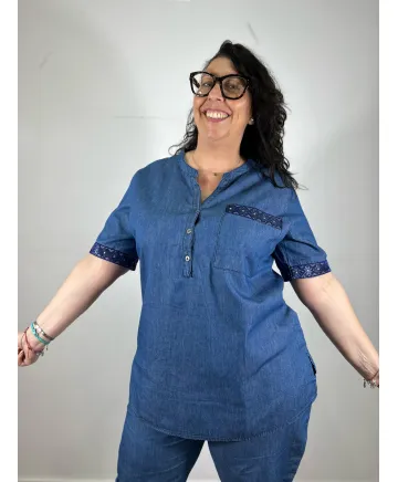 Blusa bordado Mia - Tienda Tallas Grandes Mujer