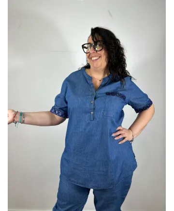 Blusa bordado Mia - Tienda Tallas Grandes Mujer Blusa bordado Mia - Tienda Tallas Grandes Mujer