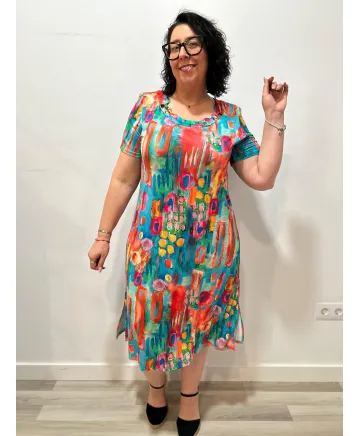 Vestido estampado India - Tienda Tallas Grandes Mujer