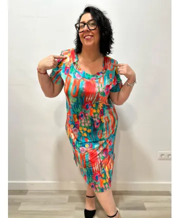Vestido estampado India - Tienda Tallas Grandes Mujer Vestido estampado India - Tienda Tallas Grandes Mujer