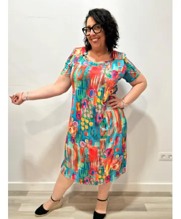 Vestido estampado India - Tienda Tallas Grandes Mujer Vestido estampado India - Tienda Tallas Grandes Mujer