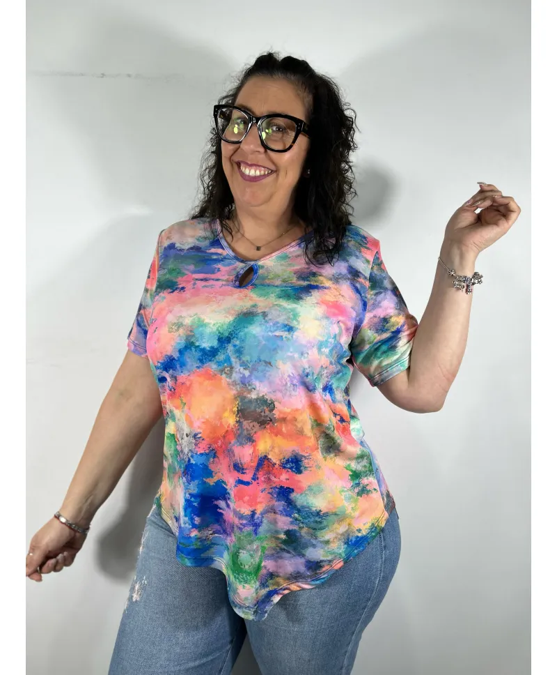 Camiseta asimetrica Niebla - Camisetas y Tops
