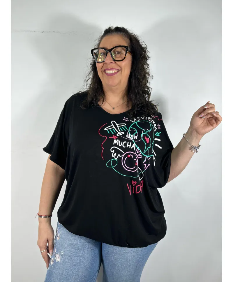Camiseta escotada Roxy - Tienda Tallas Grandes Mujer Camiseta escotada Roxy - Tienda Tallas Grandes Mujer