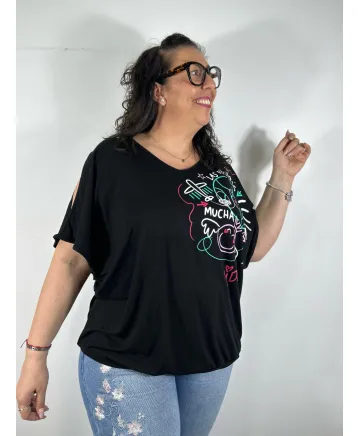 Camiseta escotada Roxy - Tienda Tallas Grandes Mujer Camiseta escotada Roxy - Tienda Tallas Grandes Mujer