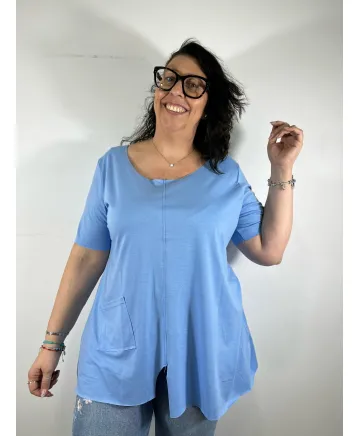 camiseta azul Taylor - Tienda Tallas Grandes Mujer