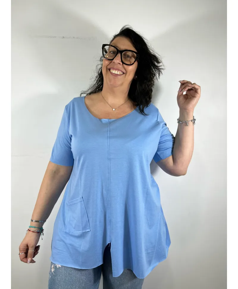 camiseta azul Taylor - Tienda Tallas Grandes Mujer camiseta azul Taylor - Tienda Tallas Grandes Mujer