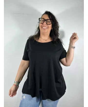 Camiseta negra Taylor - Tienda Tallas Grandes Mujer