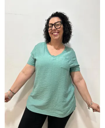 Camiseta bolsillo Isadora - Tienda Tallas Grandes Mujer