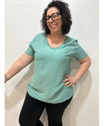 Camiseta bolsillo Isadora - Tienda Tallas Grandes Mujer Camiseta bolsillo Isadora - Tienda Tallas Grandes Mujer