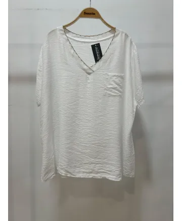 Camiseta bolsillo Isadora - Tienda Tallas Grandes Mujer Camiseta bolsillo Isadora - Tienda Tallas Grandes Mujer