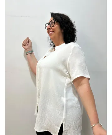 Blusa blanca Ema - Tienda Tallas Grandes Mujer Blusa blanca Ema - Tienda Tallas Grandes Mujer