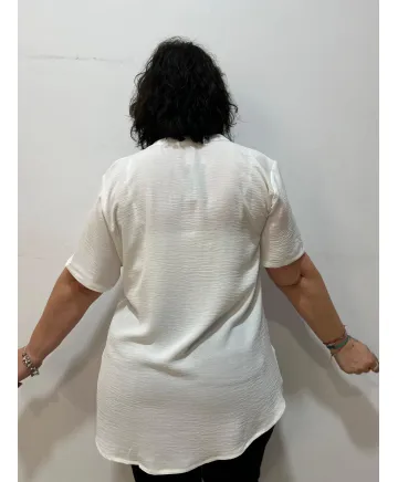 Blusa blanca Ema - Tienda Tallas Grandes Mujer Blusa blanca Ema - Tienda Tallas Grandes Mujer