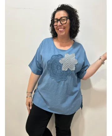 Blusa crochet Vitorina - Tienda Tallas Grandes Mujer