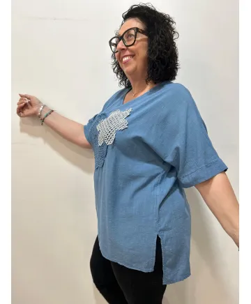 Blusa crochet Vitorina - Tienda Tallas Grandes Mujer Blusa crochet Vitorina - Tienda Tallas Grandes Mujer