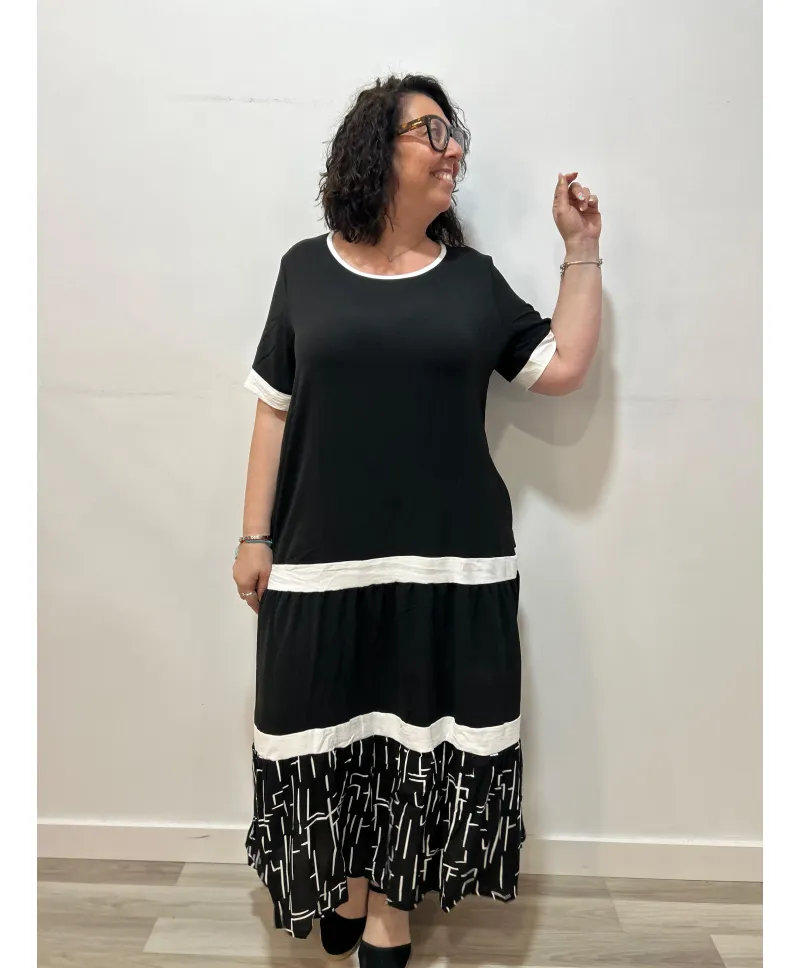 Vestido rayas Lirios - Tienda Tallas Grandes Mujer Vestido rayas Lirios - Tienda Tallas Grandes Mujer