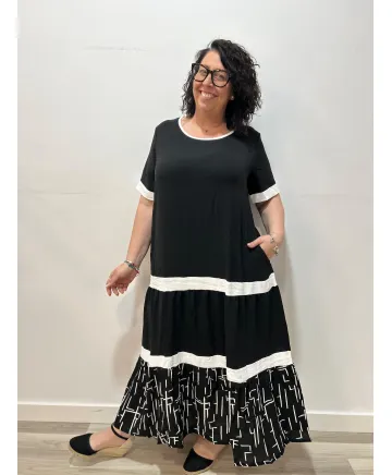 Vestido rayas Lirios - Tienda Tallas Grandes Mujer Vestido rayas Lirios - Tienda Tallas Grandes Mujer