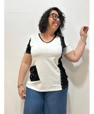 Camiseta bicolor Geisha - Tienda Tallas Grandes Mujer