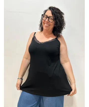 Top negro Laika - Tienda Tallas Grandes Mujer