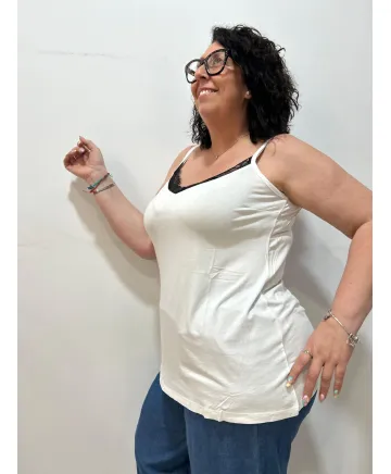 Top blanco Laika - Tienda Tallas Grandes Mujer Top blanco Laika - Tienda Tallas Grandes Mujer