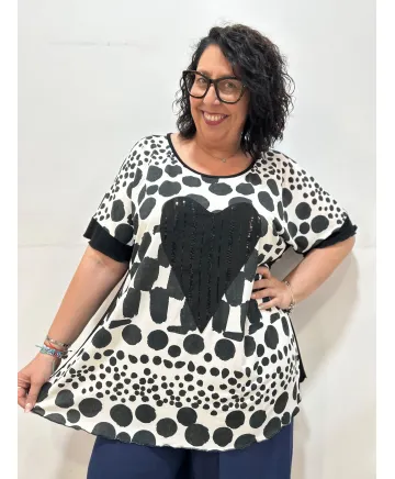 Camiseta brillos Yui - Ropa tallas grandes mujer moderna
