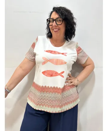 Camiseta peces Chihiro - Camisetas y Tops Tallas Grandes