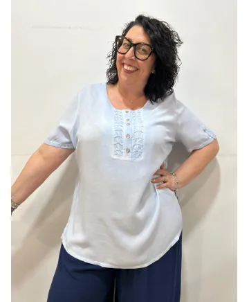 Blusa tablitas Hina - Ropa tallas grandes mujer moderna