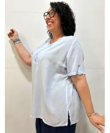 Blusa tablitas Hina - Ropa tallas grandes mujer moderna Blusa tablitas Hina - Ropa tallas grandes mujer moderna