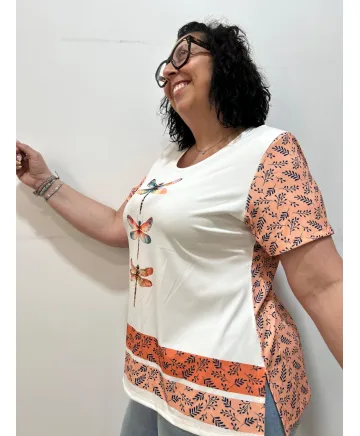 Camiseta Libelula Aiko - Ropa tallas grandes mujer moderna Camiseta Libelula Aiko - Ropa tallas grandes mujer moderna
