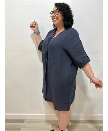 Vestido lino Haruko - Vestidos Tallas Grandes Vestido lino Haruko - Vestidos Tallas Grandes