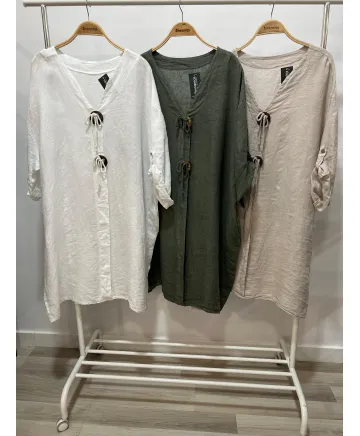 Vestido lino Haruko - Vestidos Tallas Grandes Vestido lino Haruko - Vestidos Tallas Grandes