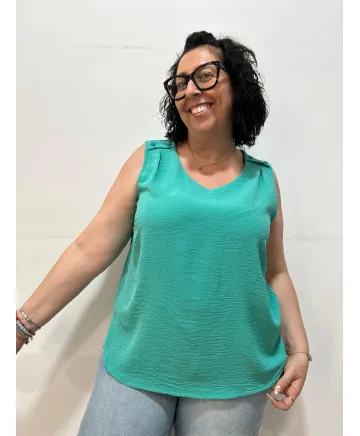 Blusa verde Yasu - Ropa tallas grandes mujer moderna