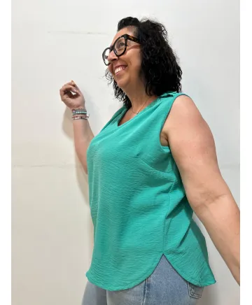 Blusa verde Yasu - Ropa tallas grandes mujer moderna Blusa verde Yasu - Ropa tallas grandes mujer moderna