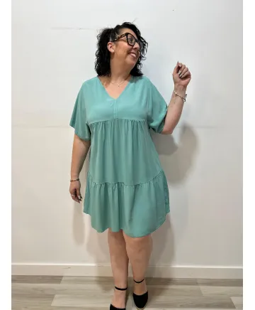 Vestido liso Hiroko - Ropa tallas grandes mujer moderna